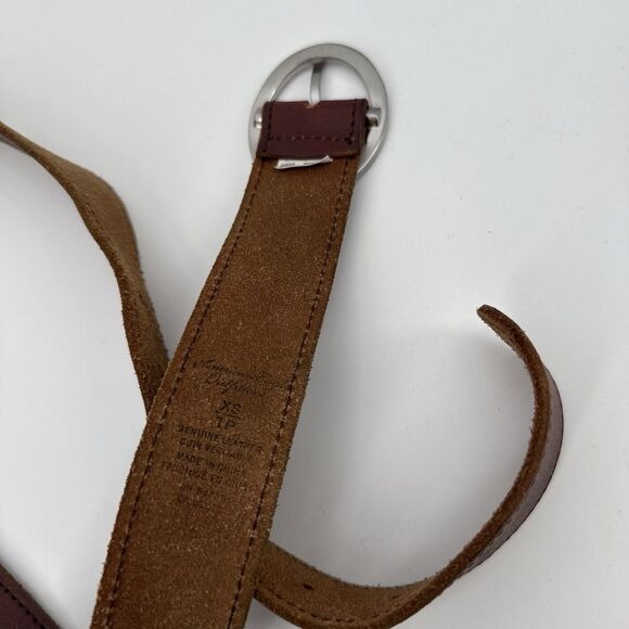 American Eagle Outfitters Brown Genuine Leather Womens Belt Sizre XS Crystal - Picture 6 of 6